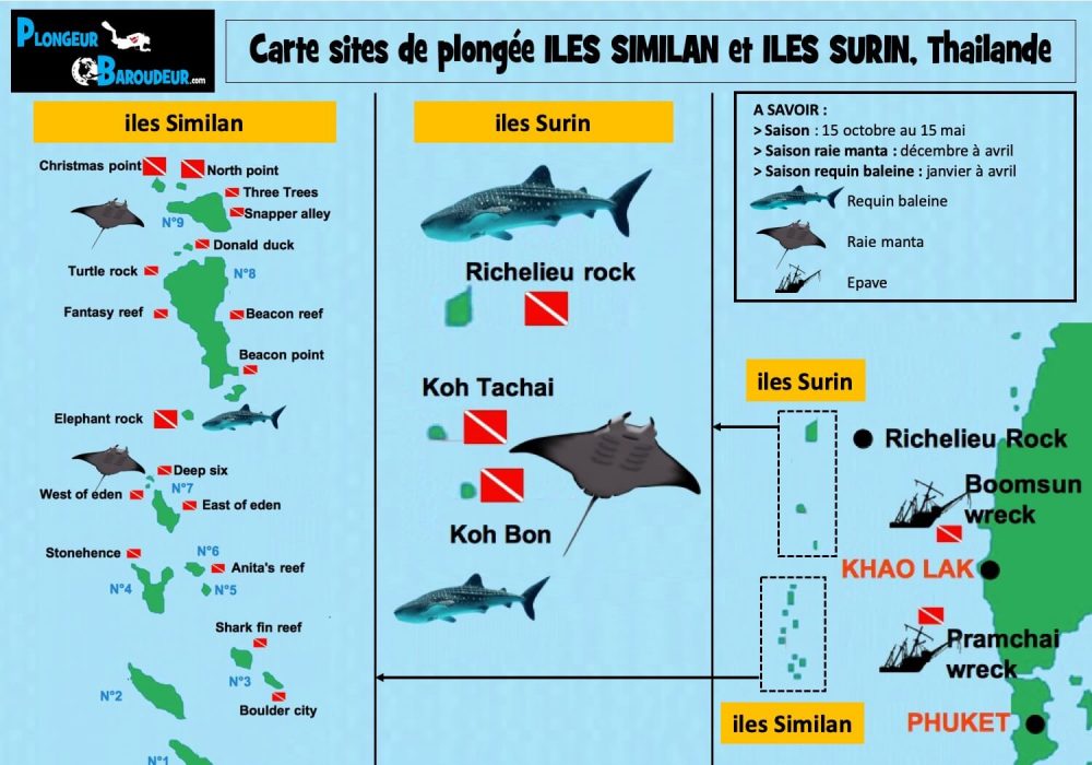 carte-sites-de-plongee-iles-similan-thailande