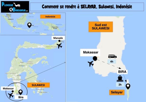 carte comment aller a selayar indonesie